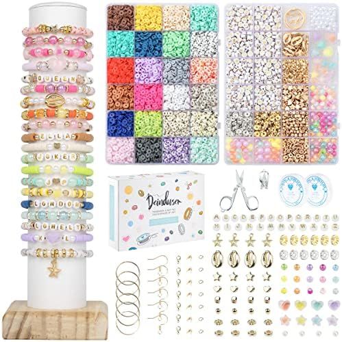 Clay Beads 2 Boxes Bracelet Making Kit - 24 Colors Polymer Clay Beads for Bracelets Making - Jewe... | Amazon (US)