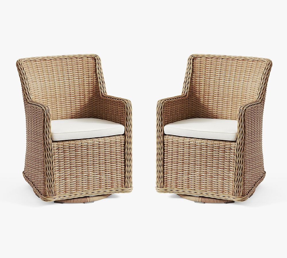 Prescott Swivel Outdoor Armchair, Set of 2 | Pottery Barn (US)