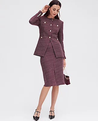 Ann Taylor Tweed Button Pencil Skirt | Ann Taylor (US)