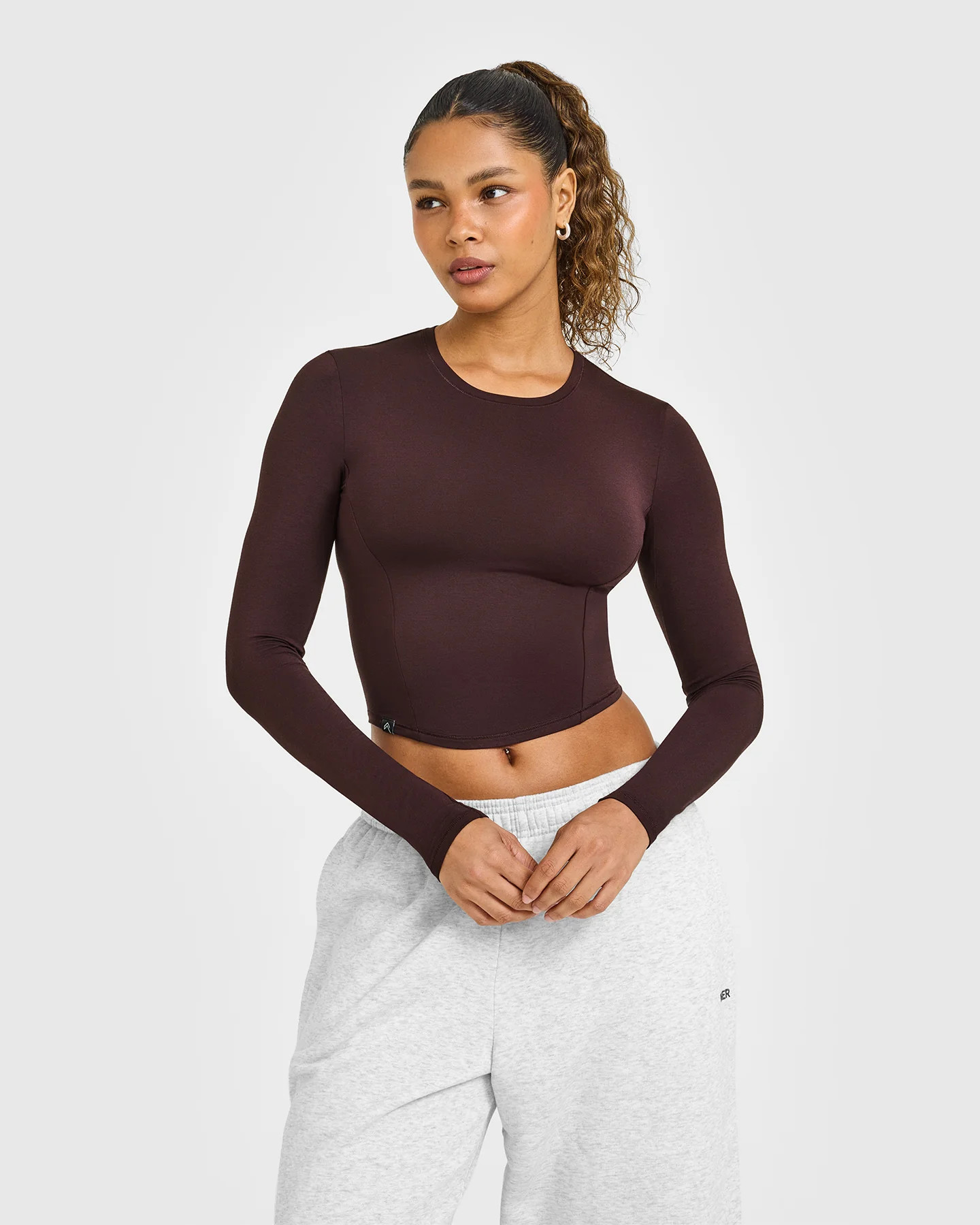 Mellow™ Soft Mid Long Sleeve Top 
 Plum Brown | Oner Active (UK / US)