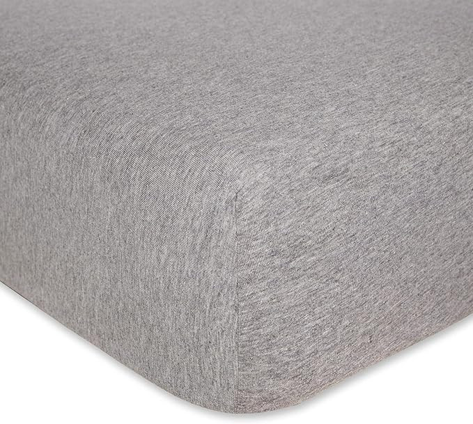 Burts Bees Baby Solid Fitted Crib Sheet Organic Cotton BEESNUG - Heather Grey, Fits Unisex Standa... | Amazon (US)