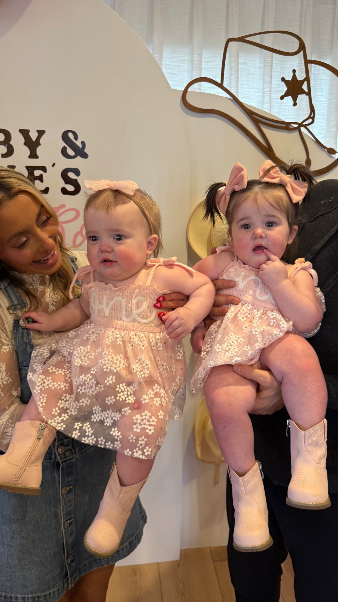 The twinnies first birthday outfits 🥳🐴🌸