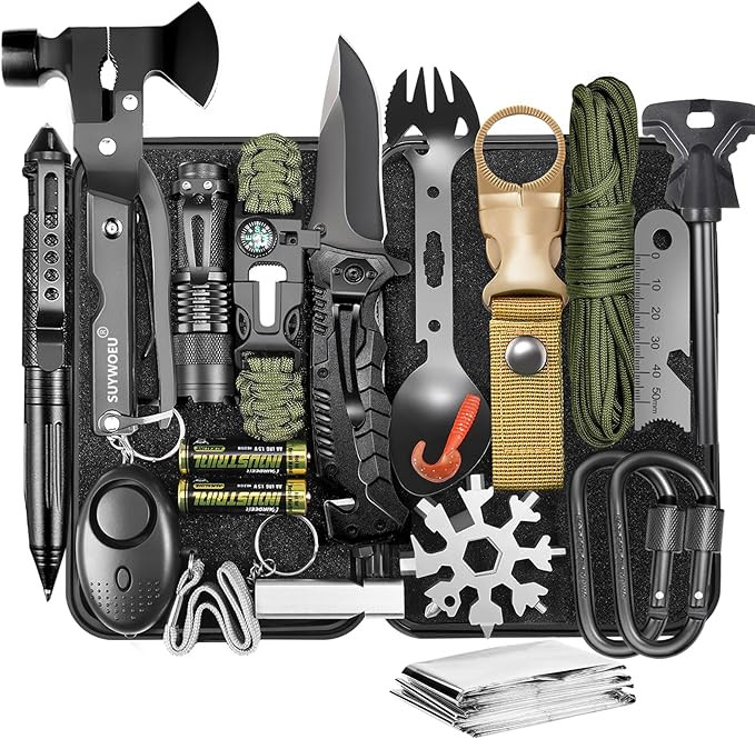Gifts for Men Dad Husband Fathers Day, Survival Gear and Equipment kit 21 in 1, Professional Cool... | Amazon (US)