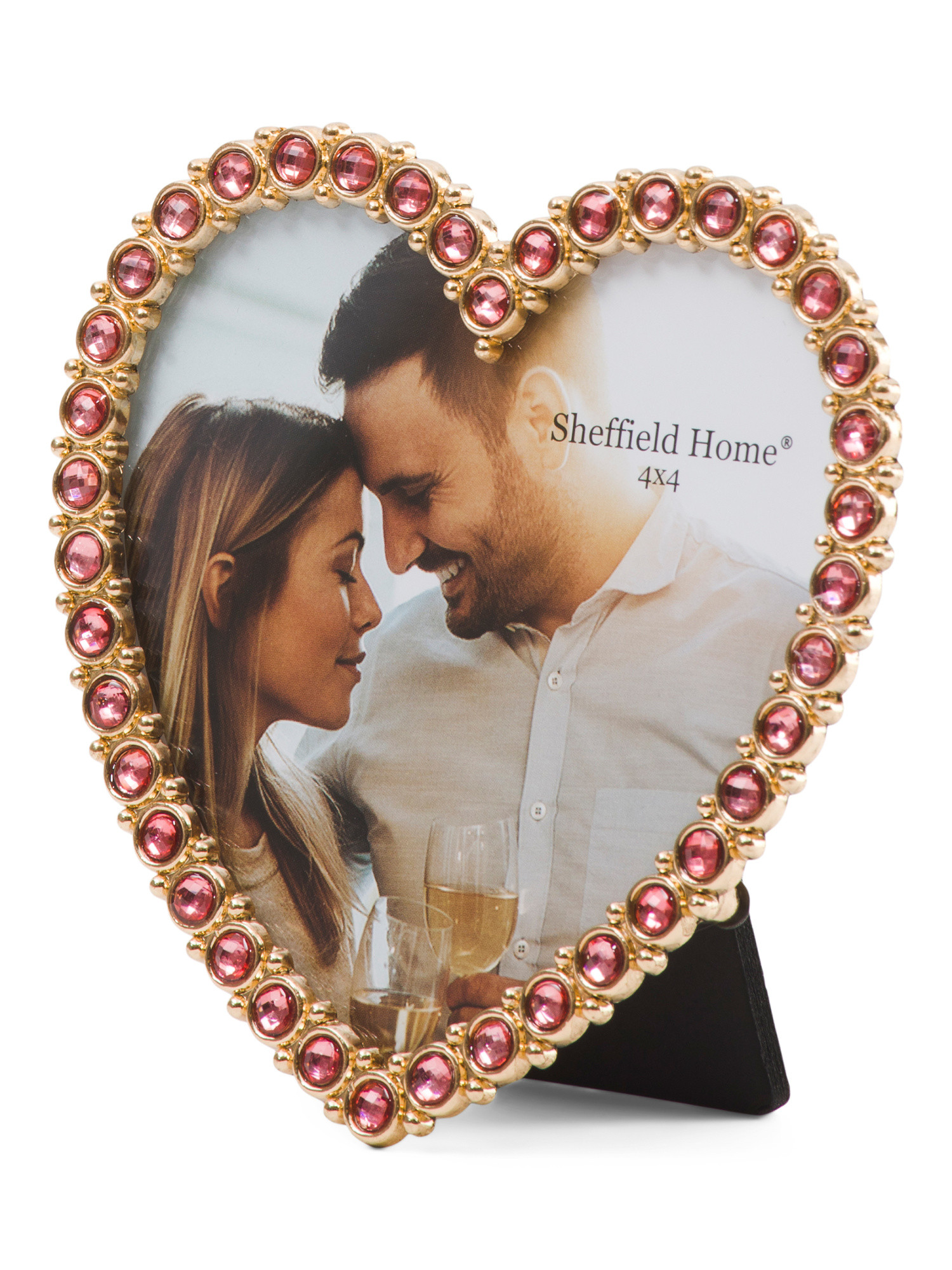 4x4 Jeweled Metal Heart Table Top Picture Frame | TJ Maxx