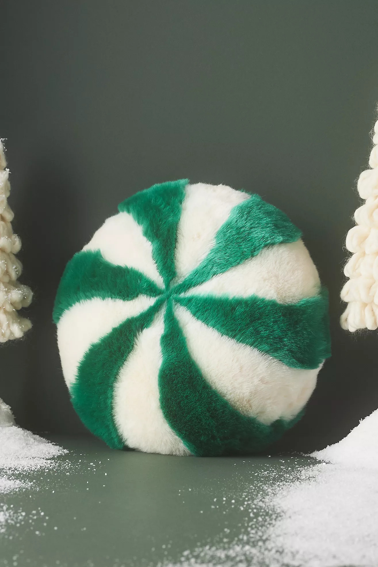 Peppermint Faux-Fur Pillow | Anthropologie (US)