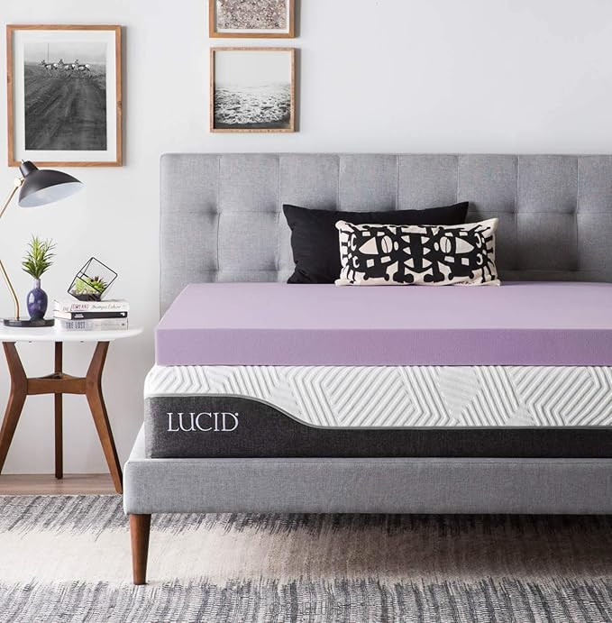 LUCID Foam Mattress Topper - Ventilated Design, 4 Inch | Amazon (US)
