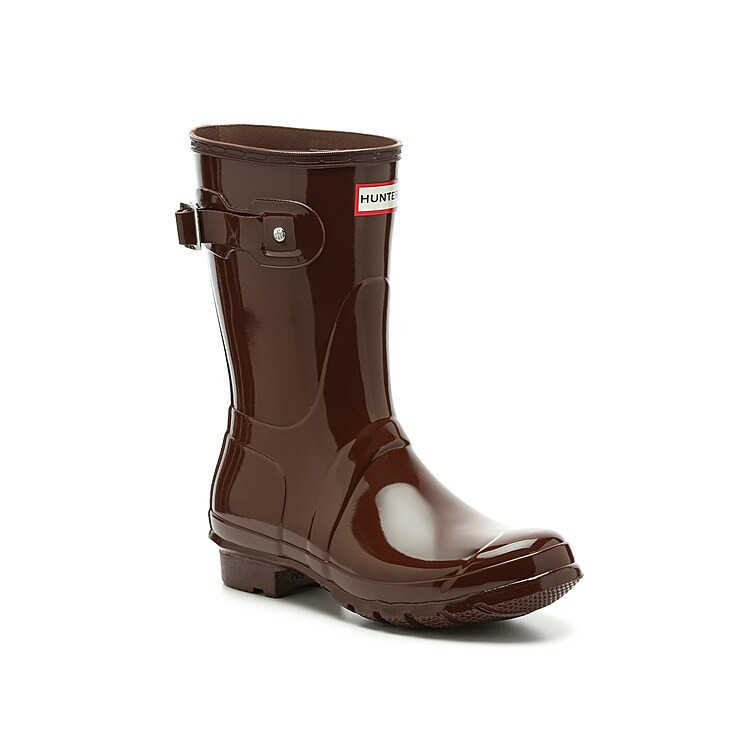 HUNTER Original Short Gloss Rain Boot | Women's | Dark Brown | Size 11 | Boots | DSW