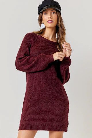Eva V Back Sweater Mini Dress - francesca's | Francesca's