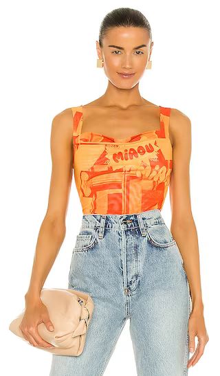 Imogene Corset in Stone Orange | Revolve Clothing (Global)