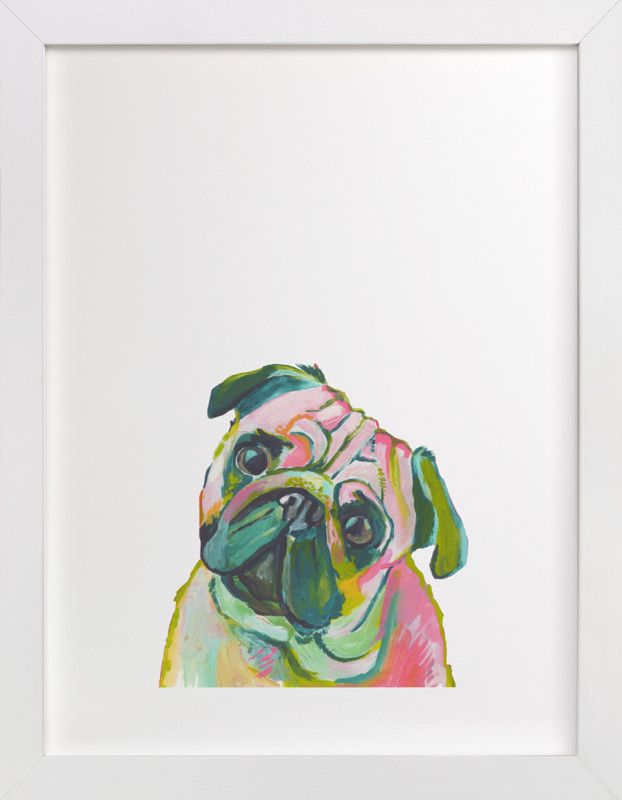 "Mr. Pug" - Painting Limited Edition Art Print by Makewells. | Minted