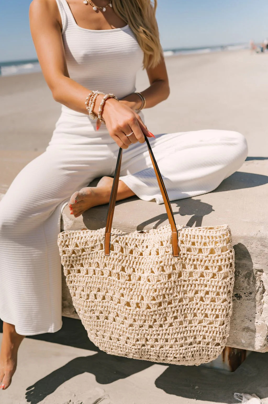 Ivory Straw Braided Tote Bag | Magnolia Boutique