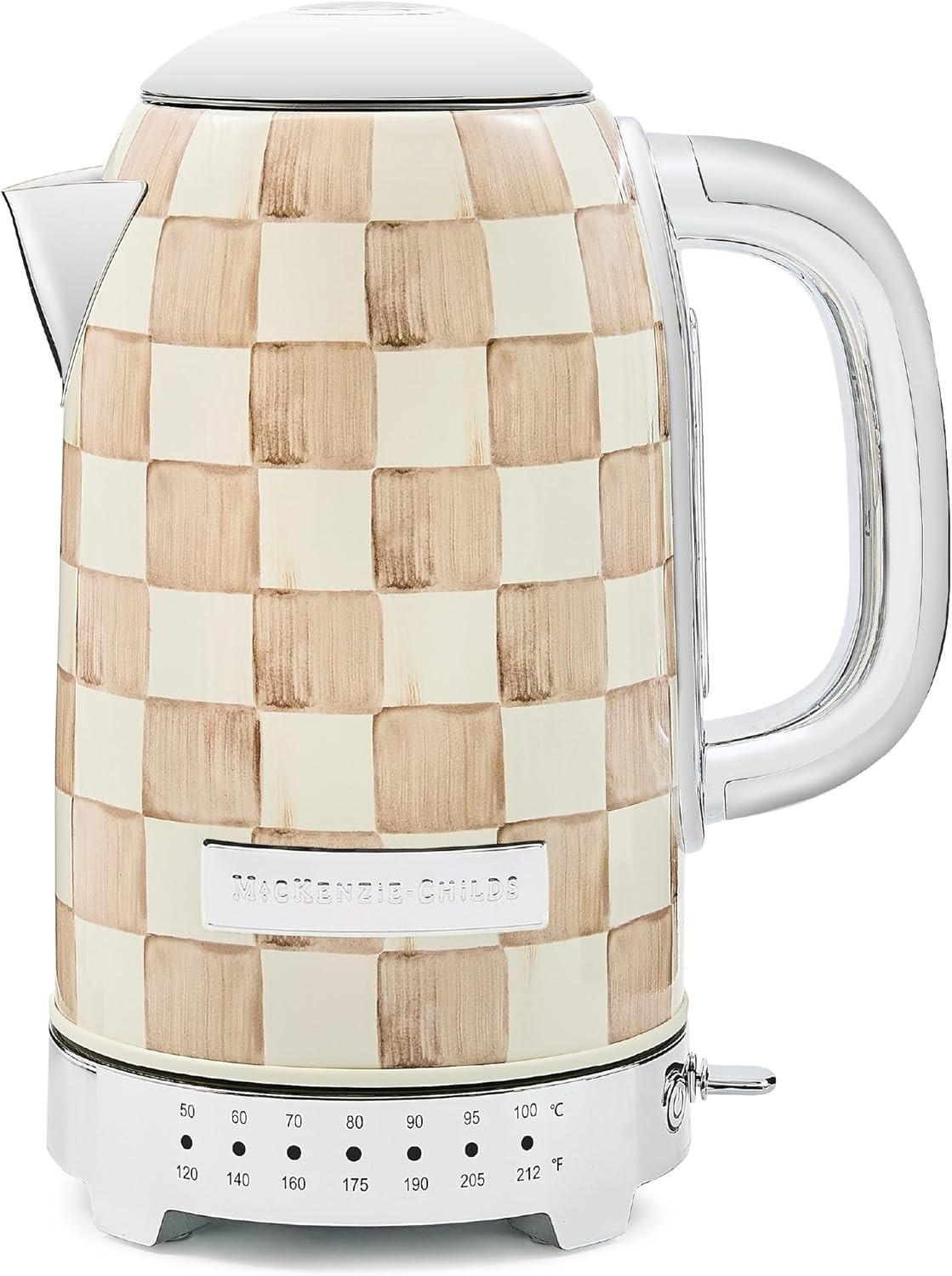MACKENZIE-CHILDS Electric Kettle, 8 Cups, Brown-and-White Mocha Check | Amazon (US)