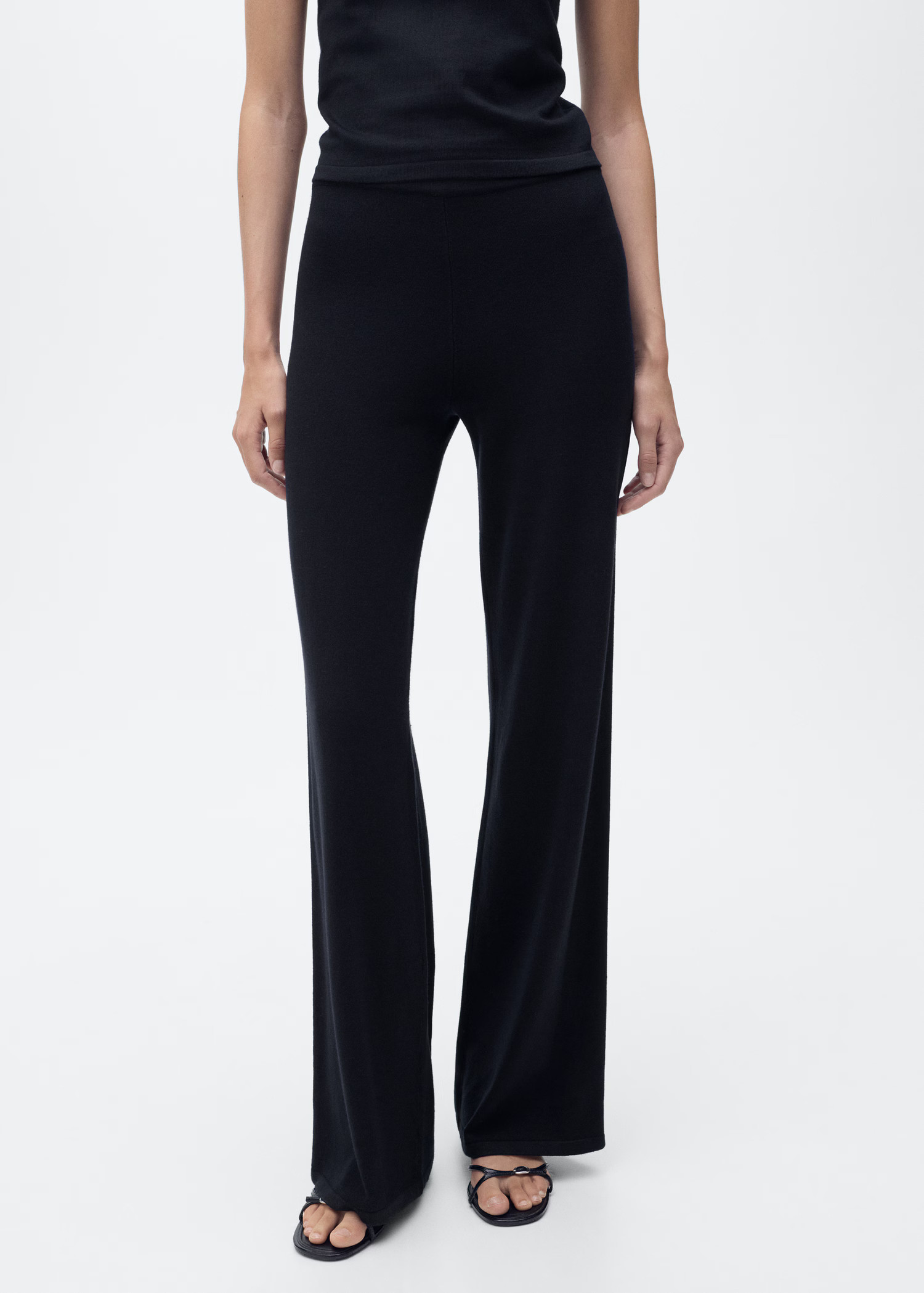 Fine-knit wide-leg trousers - Women | MANGO United Kingdom | MANGO (UK)