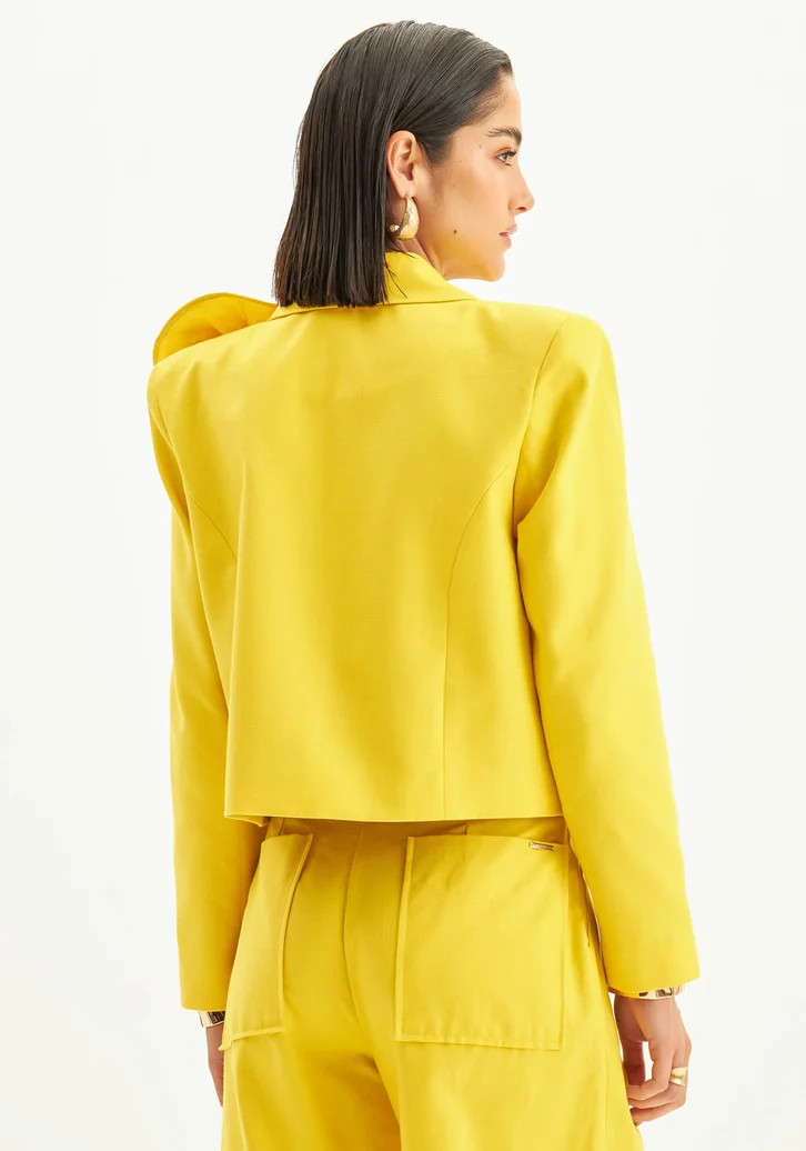 Blazer Amarelo Lança Perfume Alfaiataria Transpassado | ZZ Mall (BR)