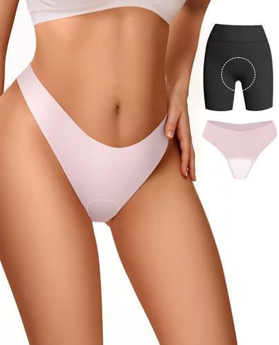 Vertvie Seamless Thongs for Women No Show Thong Panty Liners Invisible Workout Panties Sexy Breat... | Amazon (US)