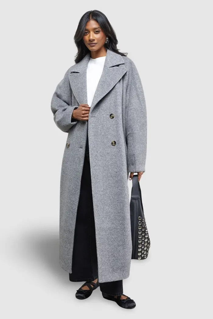Oversized Pleat Back Detail Maxi Coat | Nordstrom