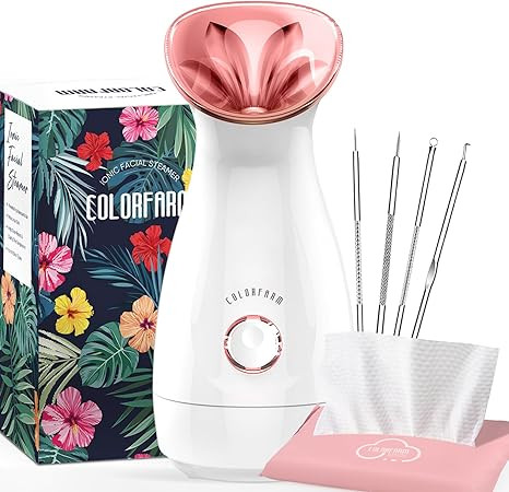 Colorfarm Facial Steamer Nano Ionic: Face Steamer Deep Cleaning Unclogs Pores - Humidifier Hot Mi... | Amazon (US)