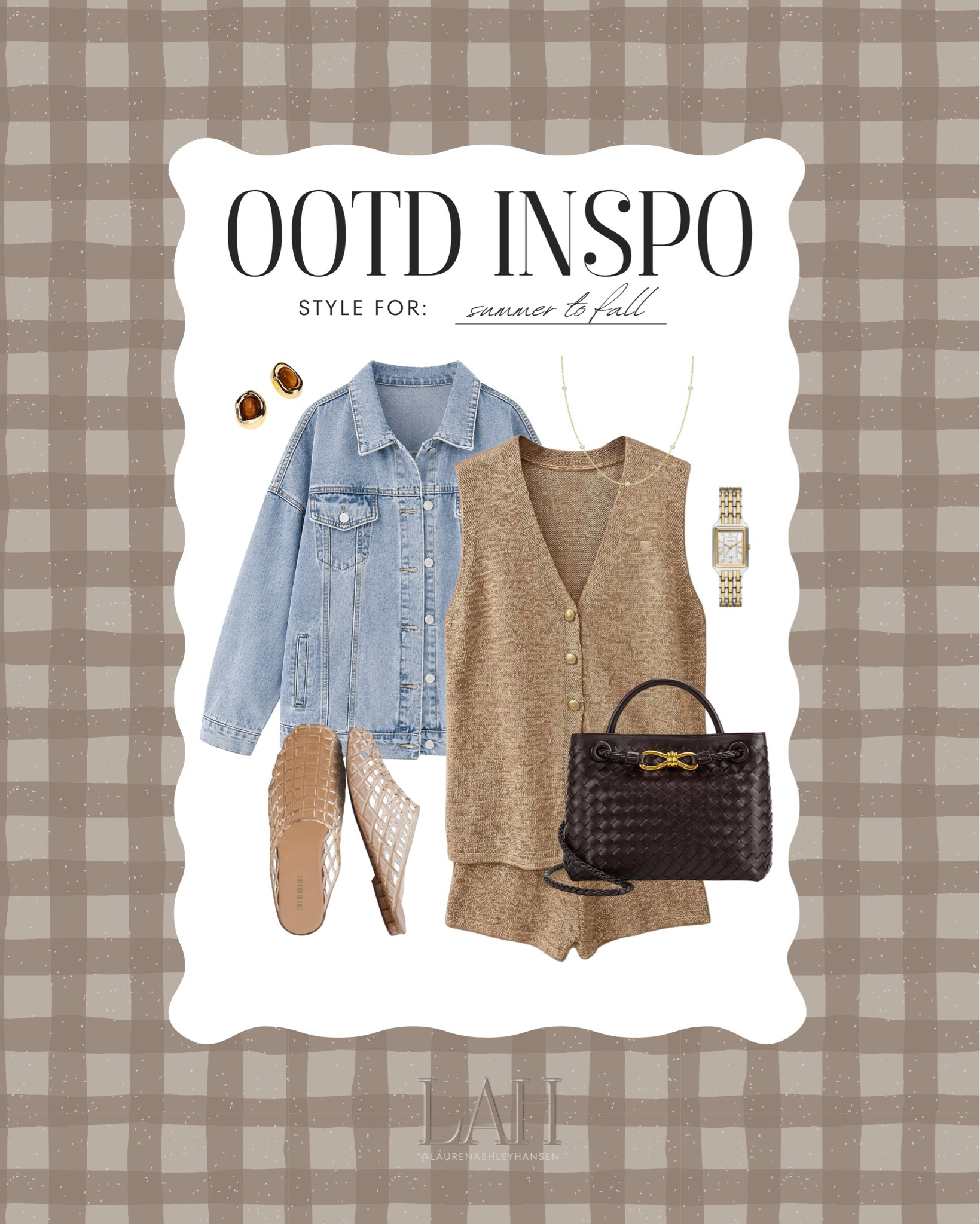 The perfect pieces to take you from summer to fall. I love a matching set for an easy yet elevated style, and pairing it with these chocolate brown accessories and a jacket draped over is perfect for those transitional days!

#LTKgrwm #LTKootd