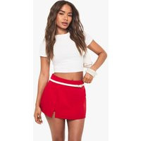 Womens Split Hem Mini Skort - Red - 4 | boohoo (US & Canada)