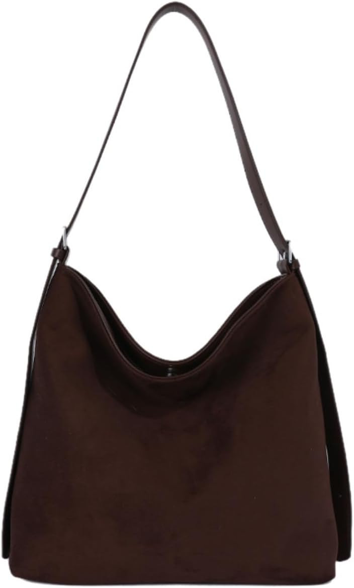 Slouchy Suede Bucket Hobo Bag Women Everyday Shoulder Tote Purses HandBag | Amazon (US)