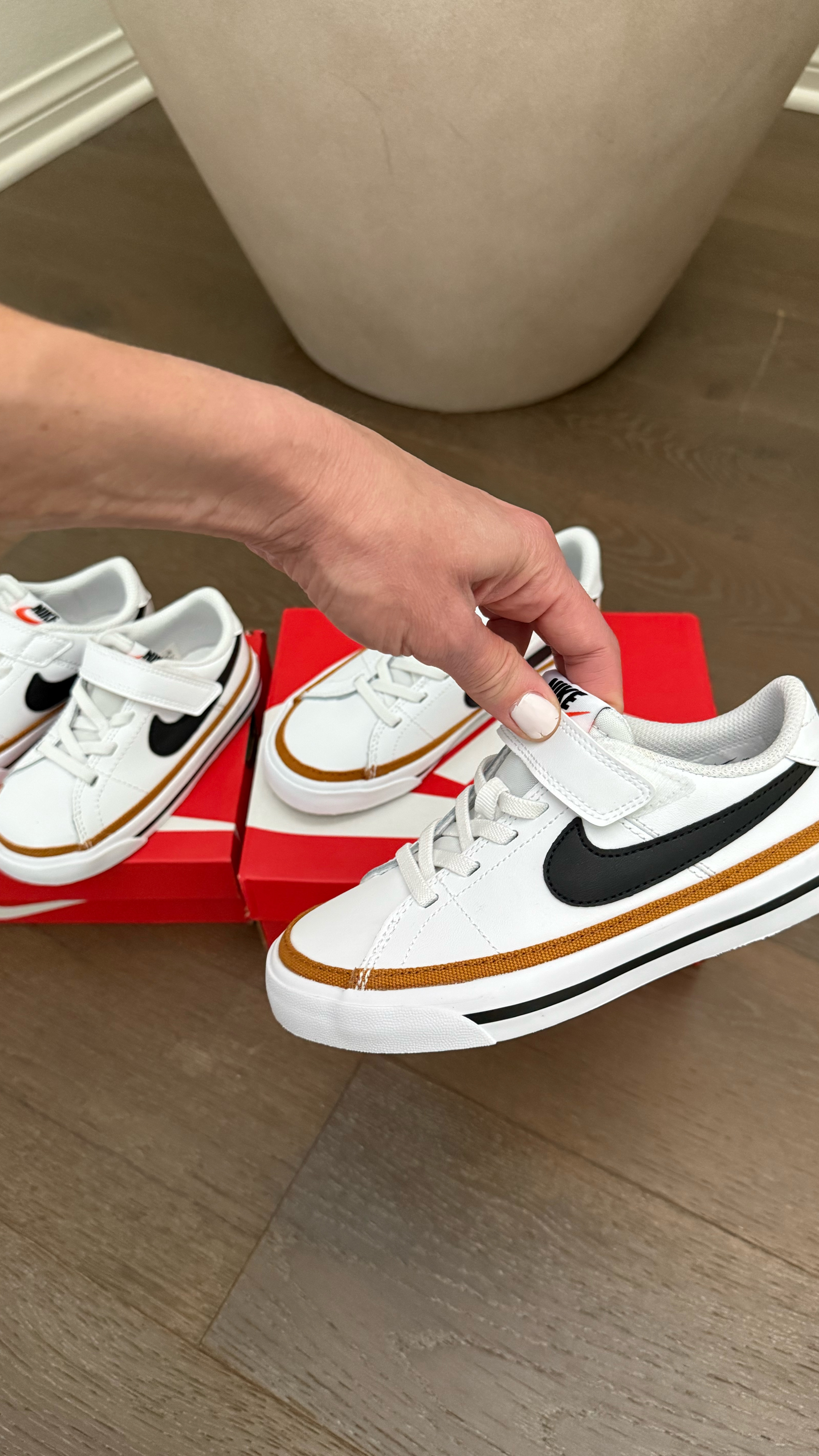 The Nike shoes I keep buying over and over 👌 These are so easy to put on, cute and go with everything! Currently on sale at Kohls right now! Run true to size 

Nike sneakers, kids sneakers, toddlers sneakers, preschool sneakers, baby sneakers, matching sneakers, toddler boy outfits, boy outfits, kids Nikes 

#LTKKids #LTKSaleAlert #LTKShoeCrush