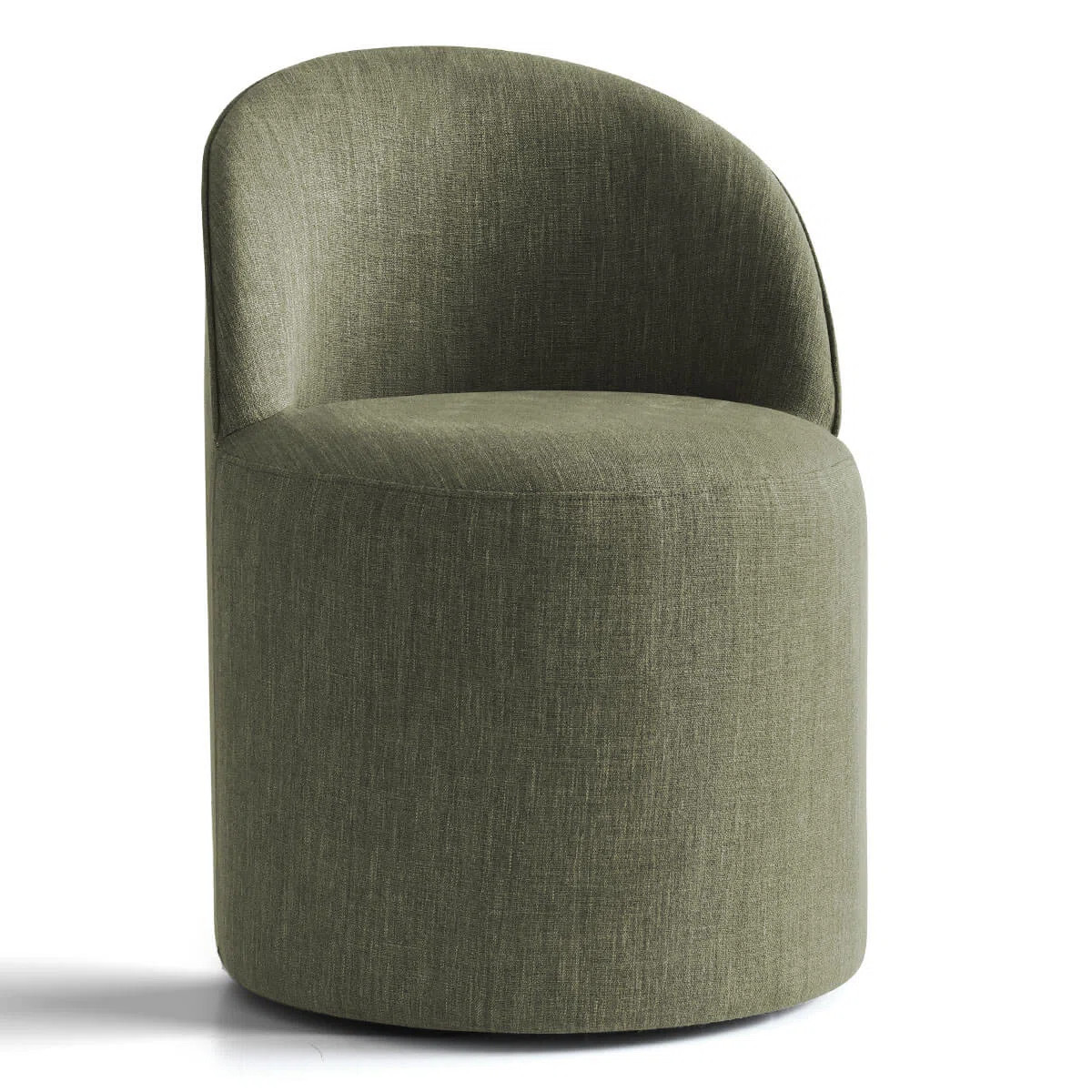 Upholstered Linen Swivel Desk Chair With Hidden Casters | Wayfair North America