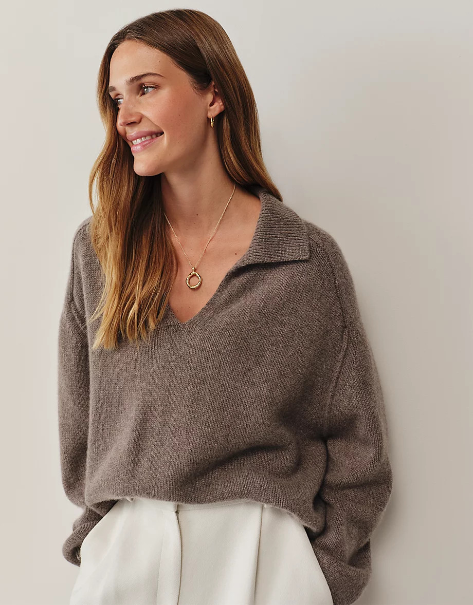 Luxury Cashmere Collared Jumper | The White Company UK & ROW