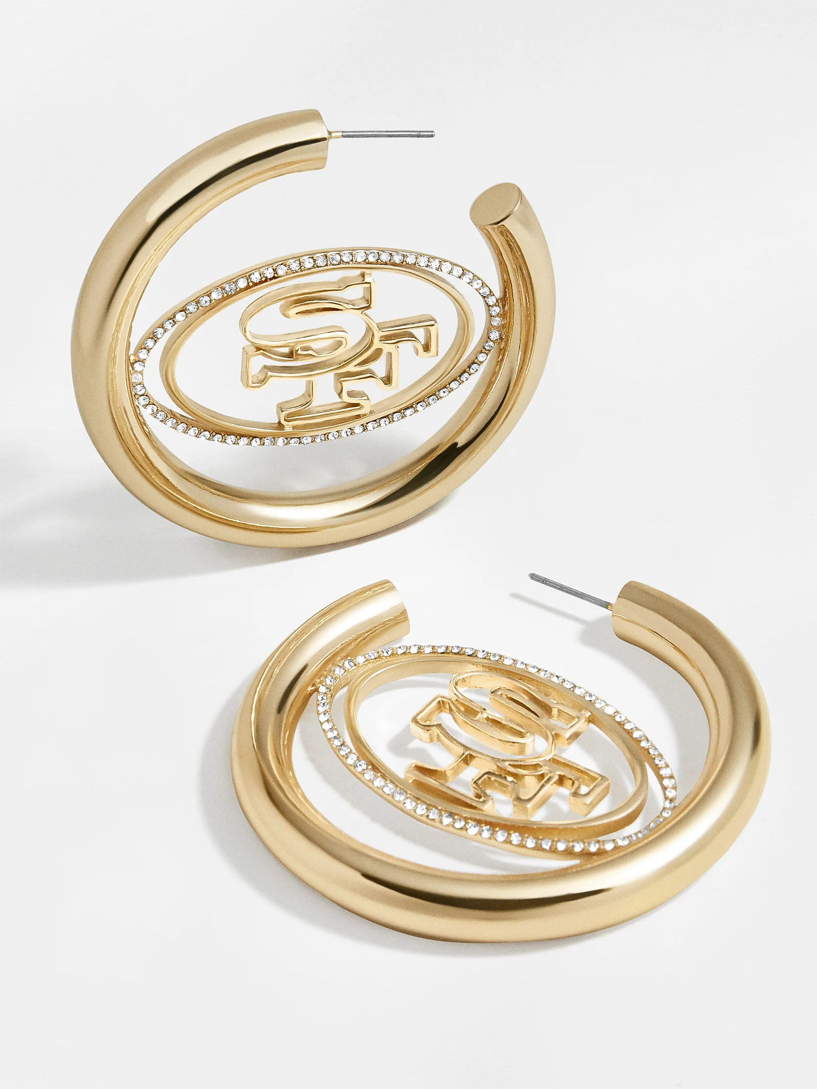 San Francisco 49ers NFL Logo Gold Hoops - San Francisco 49ers | BaubleBar (US)