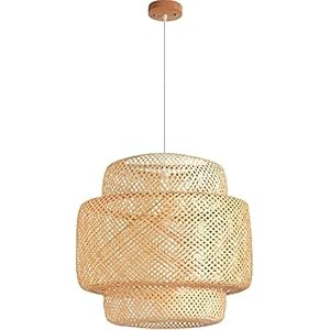 DANGGEOI Hand-Woven Bamboo Pendant Light, Rattan Handwoven Pendant Lamp, Natural Chandeliers Domed S | Amazon (US)