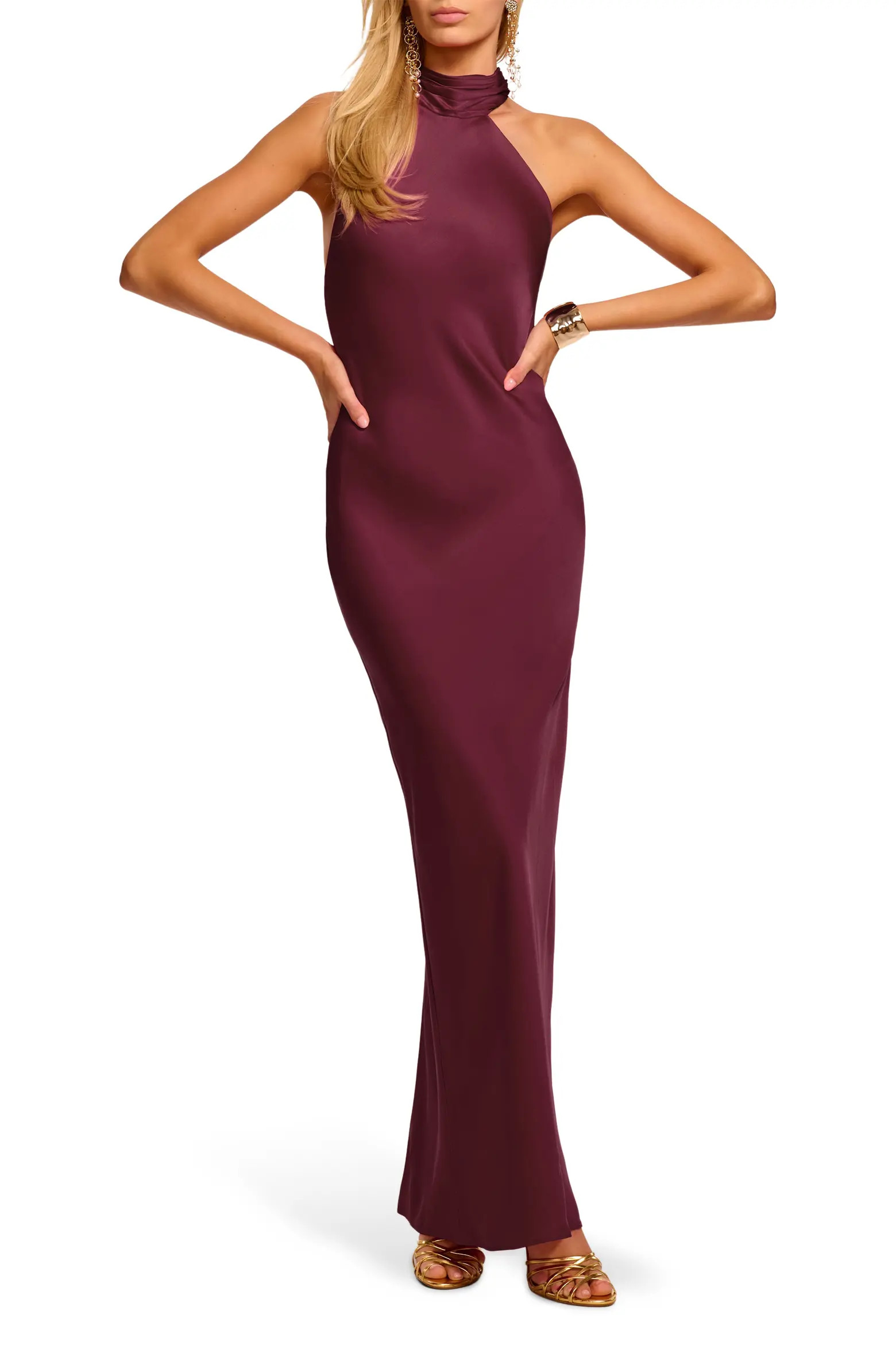 Ramy Brook Tatiana Halter Neck Satin Gown (Women) | Nordstrom | Nordstrom