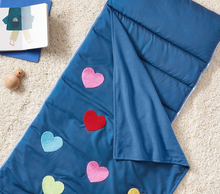 Mackenzie Rainbow Chenille Hearts Nap Mat | Pottery Barn Kids