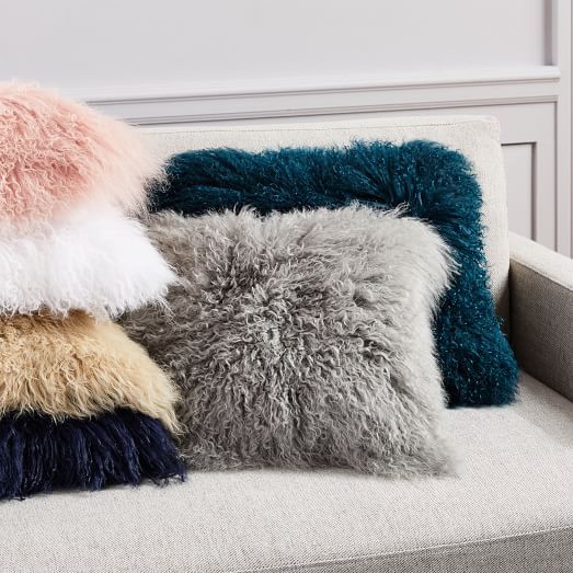 Mongolian Lamb Pillow Covers | West Elm (US)