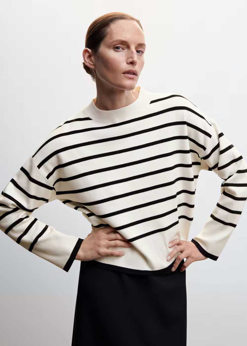 Oversized striped sweater -  Women | Mango USA | MANGO (US)