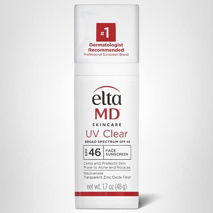 EltaMD UV Clear Face Sunscreen SPF, Oil-Free Sunscreen with Zinc Oxide, Dermatologist Recommended | Amazon (US)
