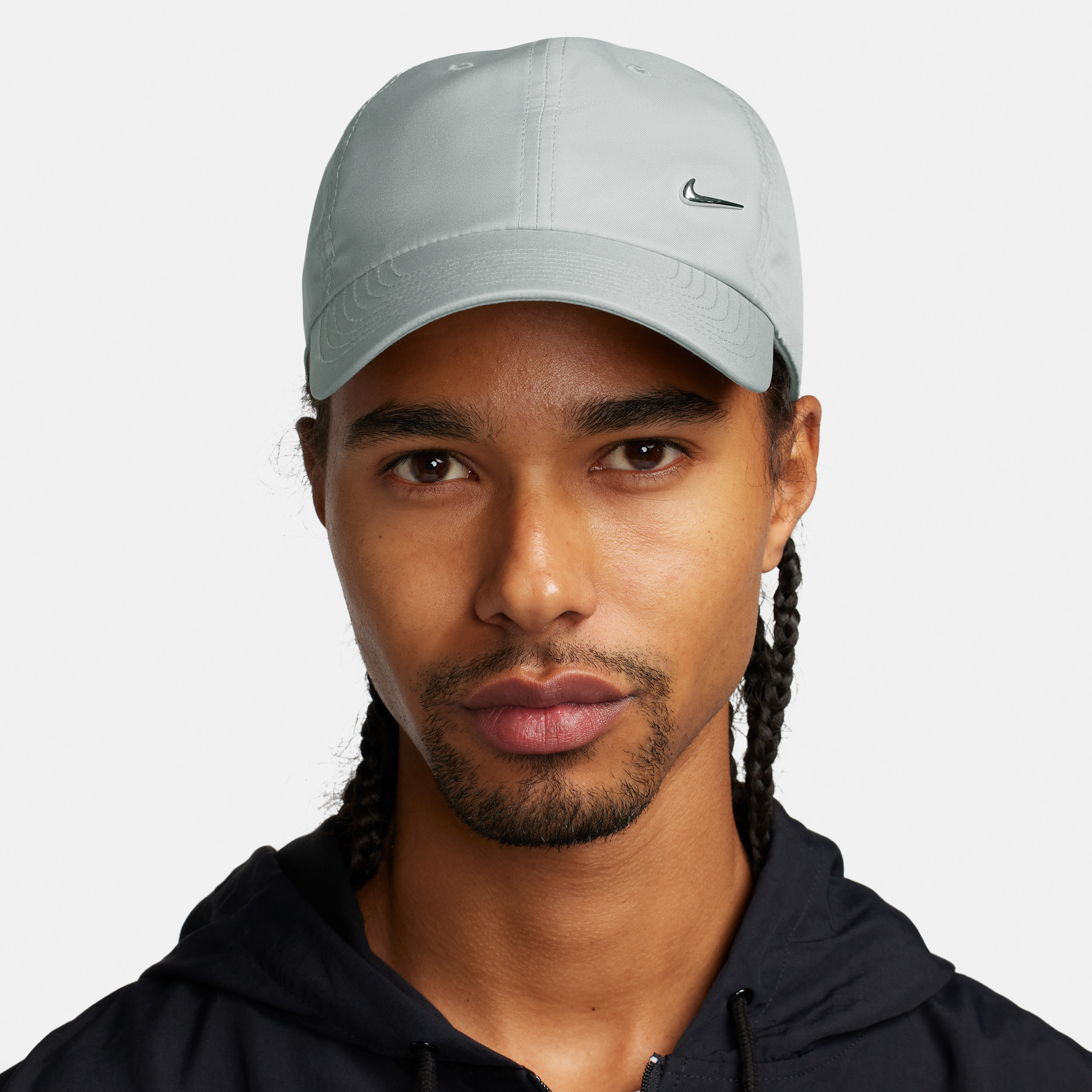 Nike Unisex Dri-FIT Club Unstructured Metal Swoosh Cap in Grey | FB5372-077 | Nike (US)