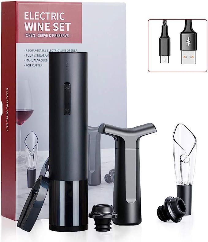 CIRCLE JOY Electric Wine Bottle Openers Set - Rechargeable Motorized Automatic Corkscrew Opener P... | Amazon (US)