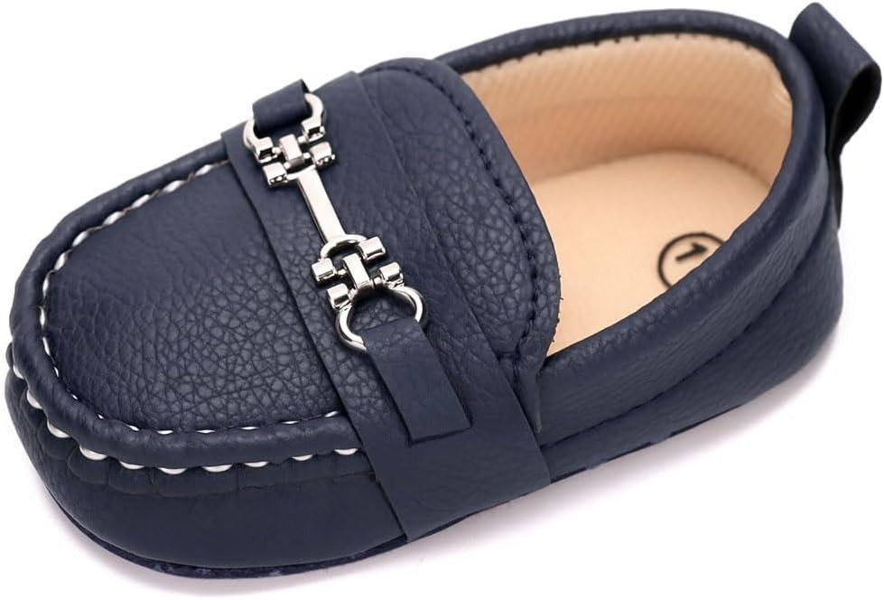 LONSOEN Baby Girls Boys Loafers Prewalker Dress Crib Shoes | Amazon (US)