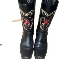 Kentucky S Western Cowboy Biker Boots Schwarz Leder Bestickt Harley Davidson 43 | Etsy (DACH)