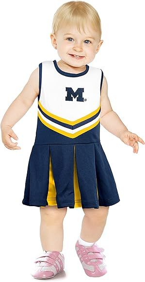 Little King NCAA Infant/Toddler Girls One Piece Team Cheer Jumper Dress Sizes 6M 12M 18M 2T 3T 4T | Amazon (US)