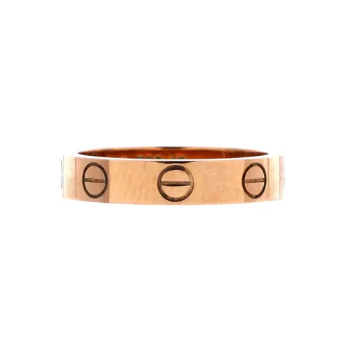 Pre-Owned Cartier Love Wedding Band Ring 18K Rose Gold in Metallic Gold at Nordstrom | Nordstrom