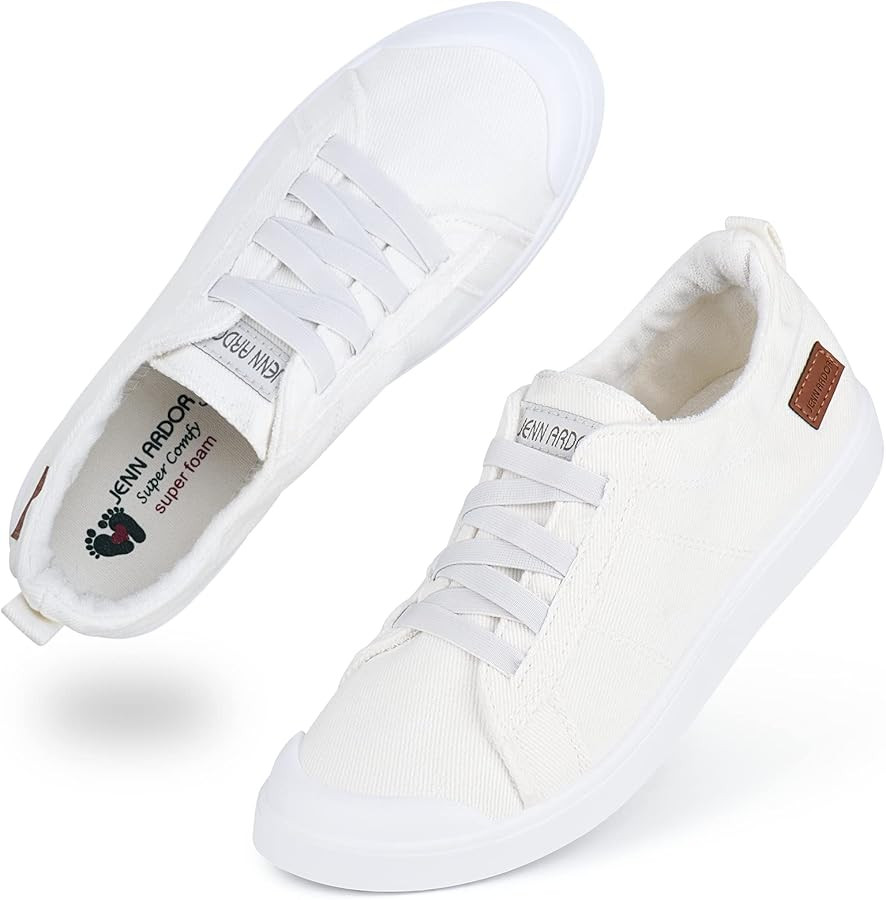 JENN ARDOR Women's Canvas Sneaker Slip-ons Loafers Shoes for Womens Fashion Casual Canvas Round T... | Amazon (US)