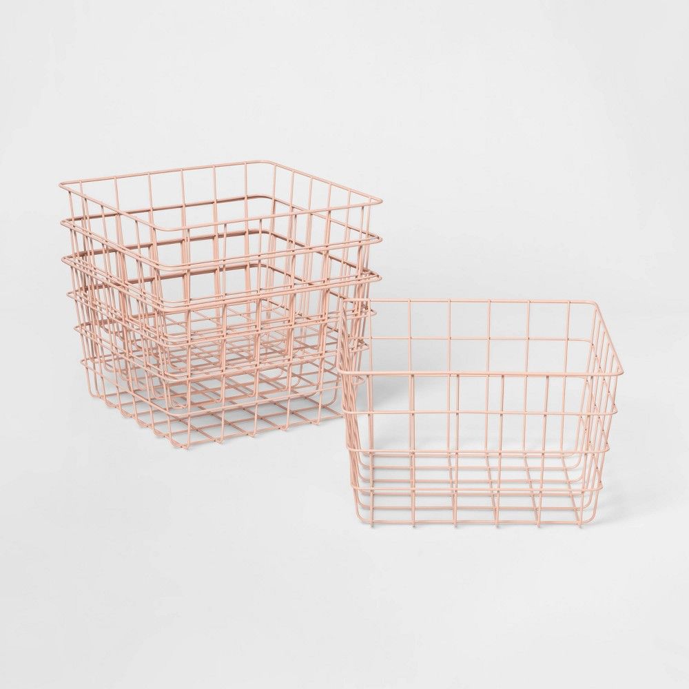 1/2 11" 4pk Wire Basket Blush - Room Essentials™ | Target