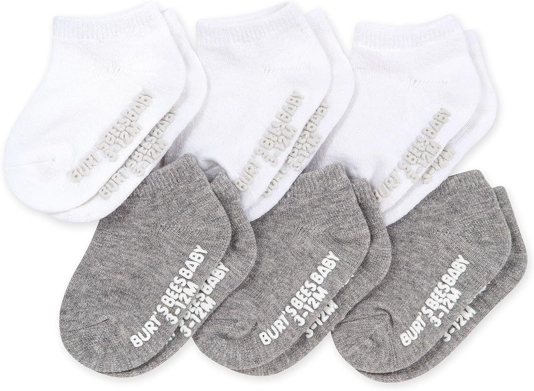 Burt's Bees Baby Baby Socks, 6-Pack Ankle Or Crew with Non-Slip Grips, Made with Organic Cotton | Amazon (US)