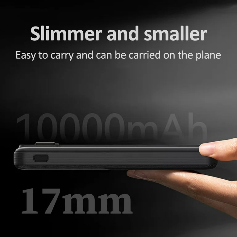 22.5W Portable Phone Charger with Built-In Cable, XUDUO 10000mAh Fast Power Bank USB C Battery Pa... | Walmart (US)