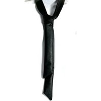 Black Vegan Necktie Narrow Goth Skinny Tie Faux Leather Gothic Pleather Unisex | Etsy (US)