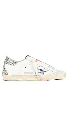 Golden Goose X REVOLVE Superstar Sneaker in White, Violet, & Silver from Revolve.com | Revolve Clothing (Global)