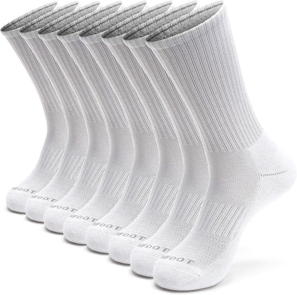 MONFOOT Women's and Men's 4-8 Pack Athletic Cushioned Crew Socks | Amazon (US)