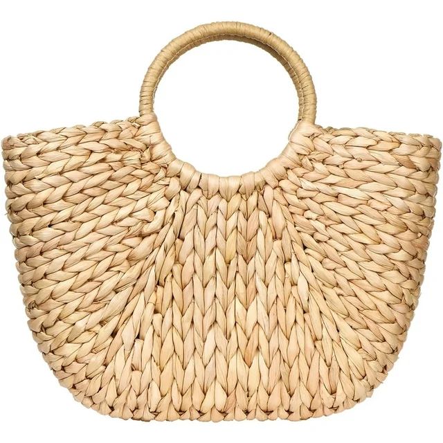JLMMEN Summer Rattan Bag for Women Straw Hand-woven Top-handle Handbag Beach Sea Straw Rattan Tot... | Walmart (US)