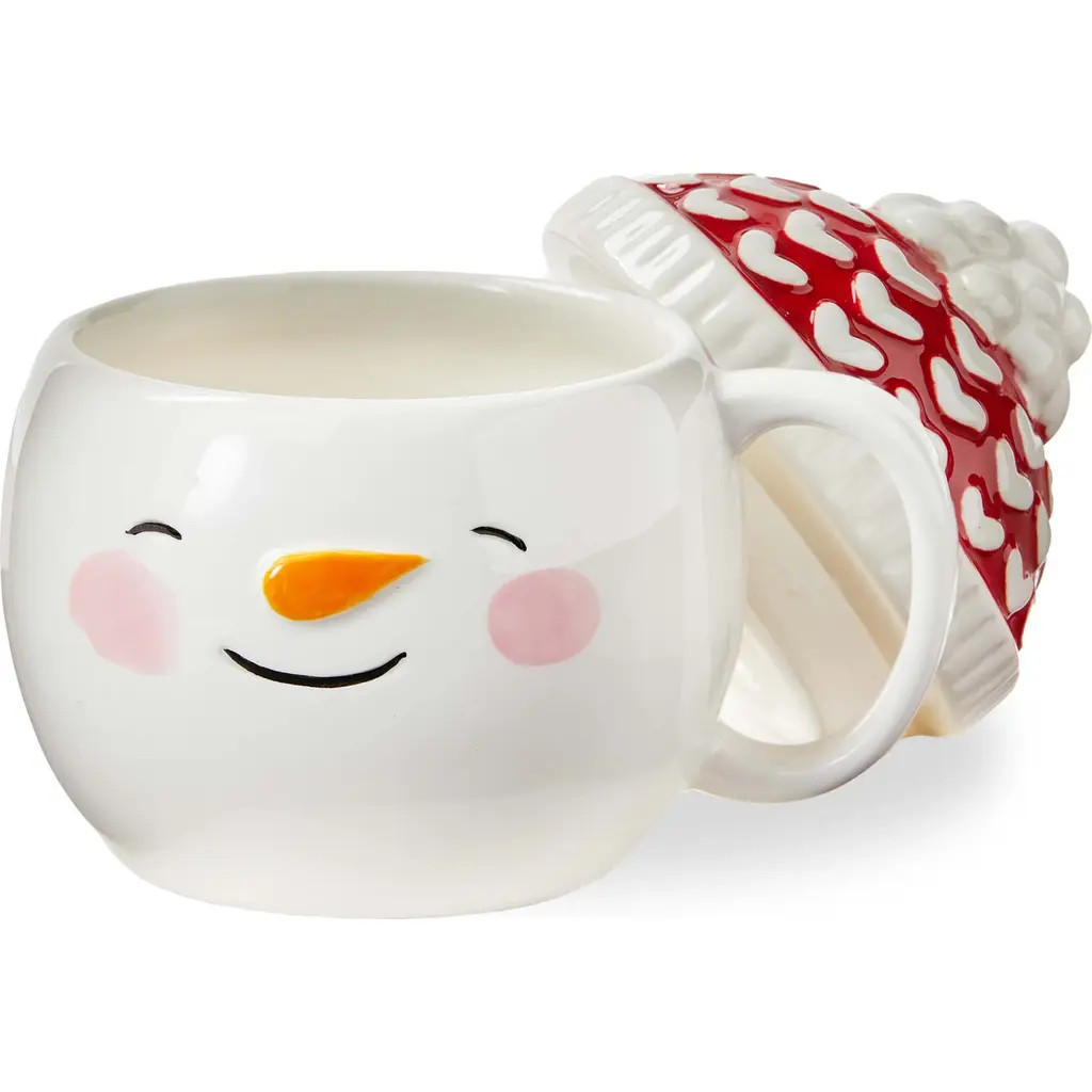 tag Snowman Lidded Mug Festive Drinkware for Christmas Multicolor in Multicolored at Nordstrom | Nordstrom