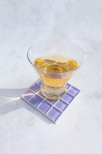 Subtle Art Studios Glass Solid Grid Tile Coaster | Urban Outfitters (US and RoW)